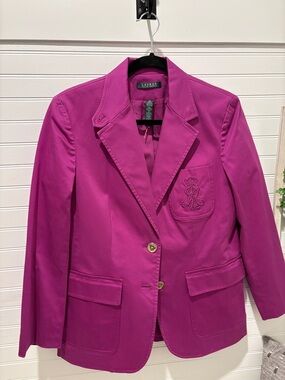 Lauren Ralph Lauren Cotton Blazer with Crest * Update to color